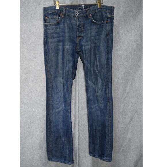 7 For All Mankind Standard Straight Leg Jeans Blue Denim Men’s Size 34 - Picture 1 of 3